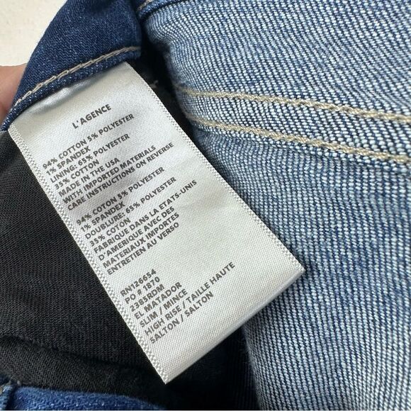 L’AGENCE El Matador French Slim Crop Jeans Size 26 - Picture 8 of 10